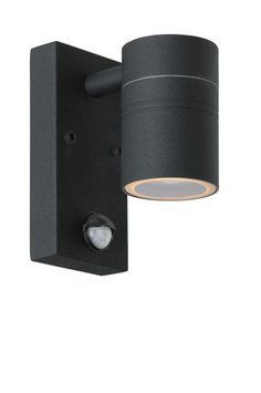 Настінний точковий світильник Lucide ARNE-LED IR Indoor/Outdoor &Oslash; 6,3 cm LED GU10 1x5W 2700K IP44 Motion & Day/Night Sensor Black, BLACK
