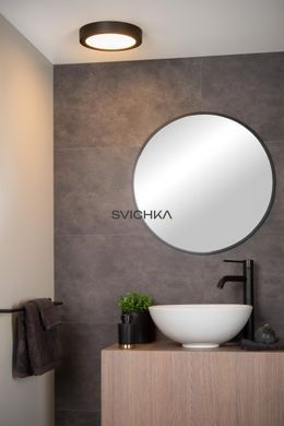 Потолочный светильник для ванной Lucide BRICE LED &Oslash; 24 cm LED Dim. 1x15W 3000K IP44 Black