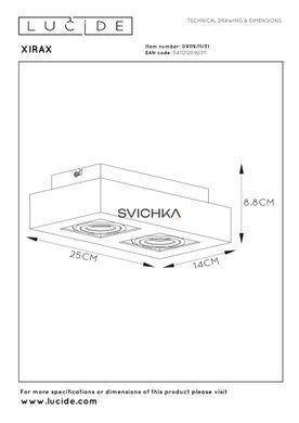 Стельовий точковий світильник Lucide XIRAX LED Dim to warm GU10 2x5W 2200K/3000K White, WHITE