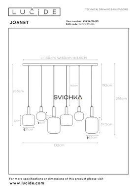 Подвесной светильник Lucide JOANET 6xE27 Smoke Grey