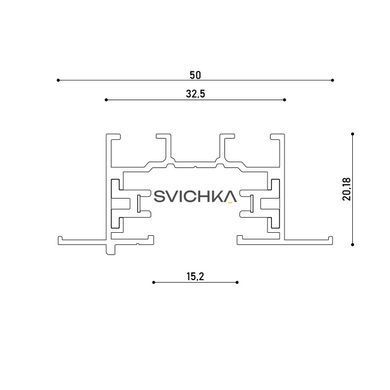 Трек однофазный врезной KLOODI KDTR-RL230_3 WH 3м, белый