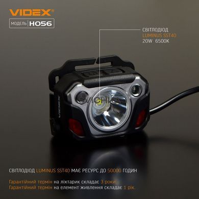 Налобный светодиодный фонарик VIDEX 1400Lm 6500K