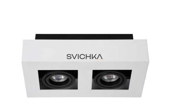 Стельовий точковий світильник Lucide XIRAX LED Dim to warm GU10 2x5W 2200K/3000K White, WHITE