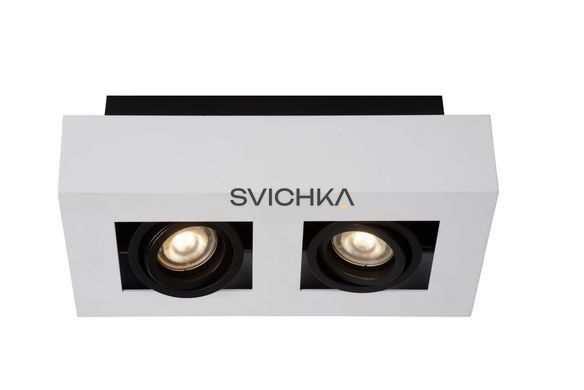 Стельовий точковий світильник Lucide XIRAX LED Dim to warm GU10 2x5W 2200K/3000K White, WHITE