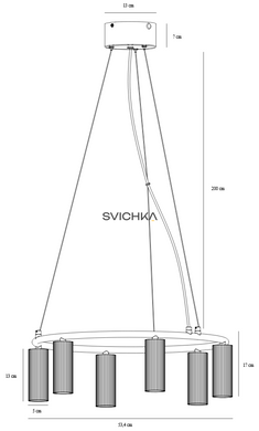 Люстра Nordlux Vico 6, Black