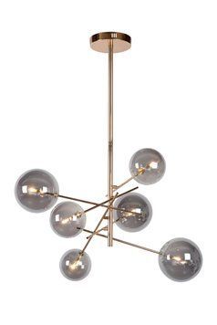 Підвісний світильник Lucide ALARA &Oslash; 72 cm LED G4 6x1,5W 2700K Gold, Gold, Димчатий
