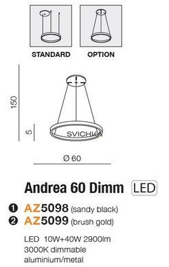 Підвісний світильник Azzardo ANDREA 60 Black