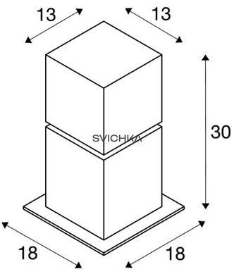 Вуличний стовпчик SQUARE POLE 30, Срібний, серебро, Сталевий, Білий, Сталевий