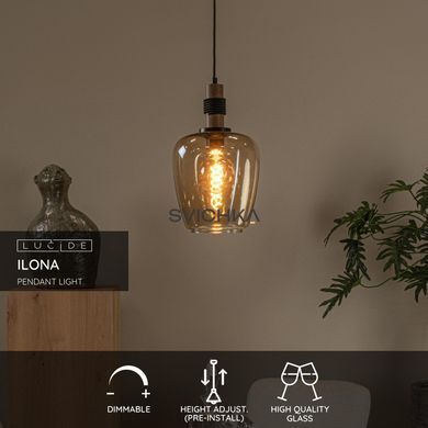 Подвесной светильник Lucide ILONA &Oslash; 22 cm 1xE27 Amber