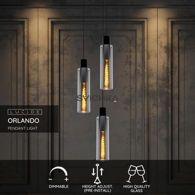 Підвісний світильник Lucide ORLANDO &Oslash; 32 cm 3xE27 Smoke Grey, Smoke Grey