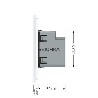 Розетка USB-A та USB-C з Power Delivery 36W Livolo білий скло (VL-C7FCUA18W.UC18W-2WP)