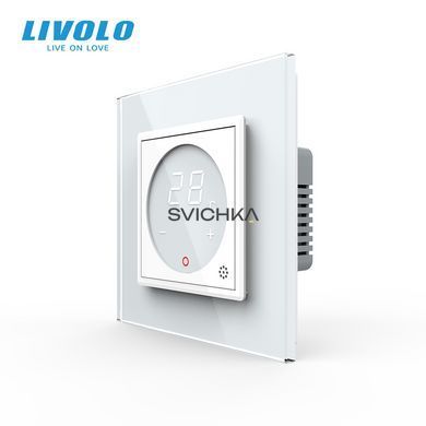 Терморегулятор (термостат) сенсорний програмований для теплої підлоги LIVOLO, білий скляний (VL-C7FCQ1-2WP)