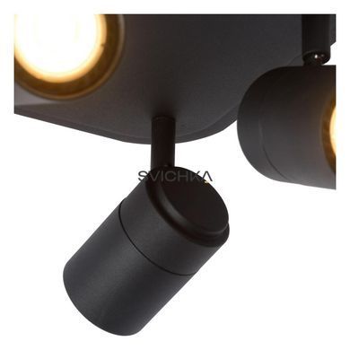 Стельовий точковий світильник для ванної Lucide LENNERT LED Dim. GU10 4x5W 3000K IP44 Black, BLACK, Чорний, Чорний