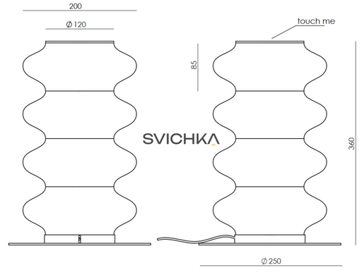 Настільна лампа Aromas S1346 Vitree, Black
