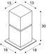 Вуличний стовпчик SQUARE POLE 30, Срібний, серебро, Сталевий, Білий, Сталевий