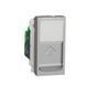 Розетка комп'ютерна RJ45 Schneider Electric Unica New, одинарна категорія 6 STP, 1 модуль, алюминий, Алюміній
