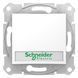 Кнопковий вимикач Schneider Electric Sedna з синім підсвічуванням та полем для маркування, Білий, Білий