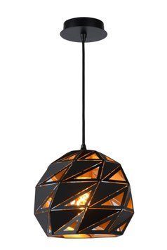 Підвісний світильник Lucide MALUNGA &Oslash; 25 cm 1xE27 Black, BLACK, Чорний, Чорний