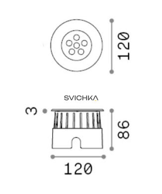 Вбудований вуличний світильник Ideal Lux Floor pt d12, Steel