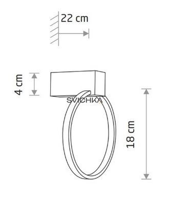 Настенный светильник Nowodvorski CIRCOLO LED, 1x9W, 4000K, черный