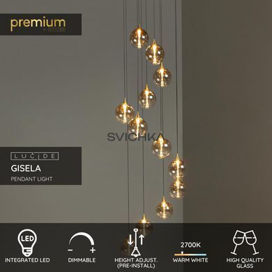 Подвесной светильник Lucide GISELA &Oslash; 61 cm LED Dim. 12x3,5W 2700K Amber