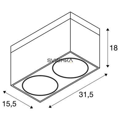Світильник накладний SLV CARDAMOD SURFACE SQUARE 117130, Чорний, Чорний, Чорний, Чорний