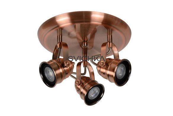 Стельовий точковий світильник Lucide CIGAL LED GU10 3x5W 2700K Copper, Copper, Мідний