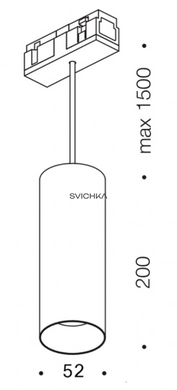 Світильник LTX підвісний IN_LINE TUB MP 200, Чорний, Чорний, Чорний, Чорний