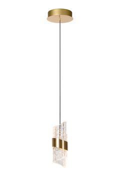 Підвісний світильник Lucide KLIGANDE &Oslash; 13 cm LED 1x9W 2700K Matt Gold / Brass, Matt Gold / Brass, Прозорий, Matt Gold / Brass