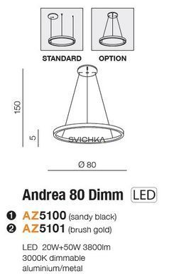 Підвісний світильник Azzardo ANDREA 80 Black