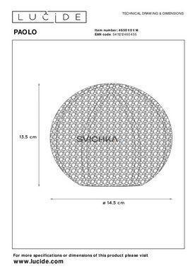 Настольная лампа Lucide PAOLO &Oslash; 14,5 cm 1xG9 Silver