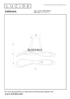 Підвісний світильник Lucide SARDANA LED Dim. 1x54W 2700K Matt Gold / Brass, Matt Gold / Brass, Matt Gold / Brass, Matt Gold / Brass