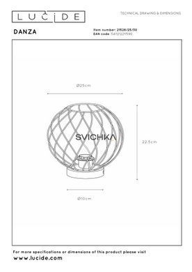 Настольная лампа Lucide DANZA &Oslash; 25 cm 1xE27 Black
