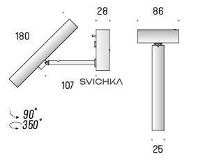 Настенный светильник Labra STIK 25.1 R Wall KN White