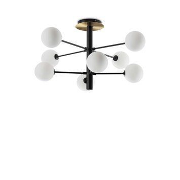 Люстра Ideal Lux Cosmopolitan pl8, Black/White, Білий; чорний, Прозорий, Чорний, Білий
