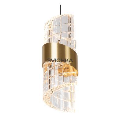 Підвісний світильник Lucide KLIGANDE &Oslash; 13 cm LED 1x9W 2700K Matt Gold / Brass, Matt Gold / Brass, Прозорий, Matt Gold / Brass