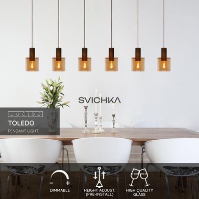 Подвесной светильник Lucide TOLEDO &Oslash; 20 cm 3xE27 Amber