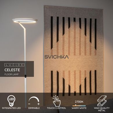 Торшер Lucide CELESTE &Oslash; 28 cm LED Dim. 1x21W 2700K White