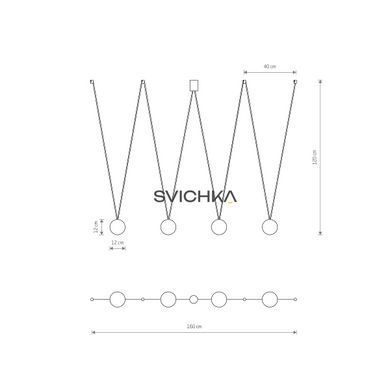 Підвісний світильник Nowodvorski SLING 4x12W, Black/White, Чорний, Чорний, Білий