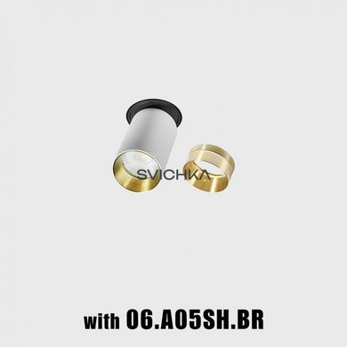 Врізний точковий світильник LTX TUB M INT, D52mm, L90mm, H124mm, 3000K, White