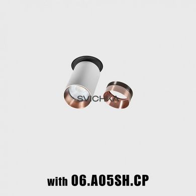 Врізний точковий світильник LTX TUB M INT, D52mm, L90mm, H124mm, 3000K, White