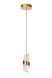 Підвісний світильник Lucide KLIGANDE &Oslash; 13 cm LED 1x9W 2700K Matt Gold / Brass, Matt Gold / Brass, Прозорий, Matt Gold / Brass