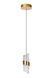 Підвісний світильник Lucide KLIGANDE &Oslash; 13 cm LED 1x9W 2700K Matt Gold / Brass, Matt Gold / Brass, Прозорий, Matt Gold / Brass