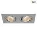 Точковий світильник SLV NEW TRIA LED 2 SQUARE SET 113896, Срібний, серебро, Алюміній Мат, Алюміній Мат