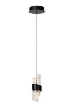 Підвісний світильник Lucide KLIGANDE &Oslash; 13 cm LED 1x9W 2700K Black, BLACK, Прозорий, Чорний