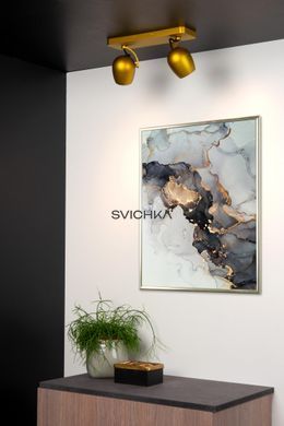 Потолочный точечный светильник Lucide PRESTON LED Dim to warm GU10 2x5W 2200K/3000K Matt Gold / Brass