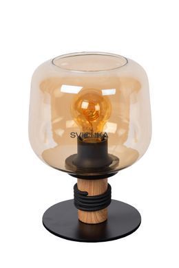 Настільна лампа Lucide ILONA &Oslash; 18 cm 1xE27 Amber, Amber, Чорний, Бурштинний, Бурштинний