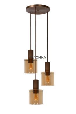 Підвісний світильник Lucide TOLEDO 3xE27 Amber, Amber