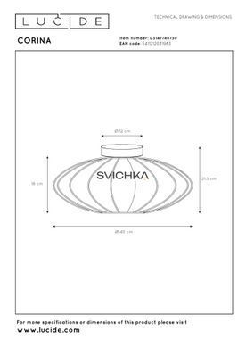 Потолочный светильник Lucide CORINA &Oslash; 40 cm 1xE27 Black