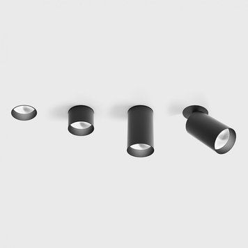 Врізний точковий світильник LTX TUB M INT, D52mm, L90mm, H124mm, 3000K, Black